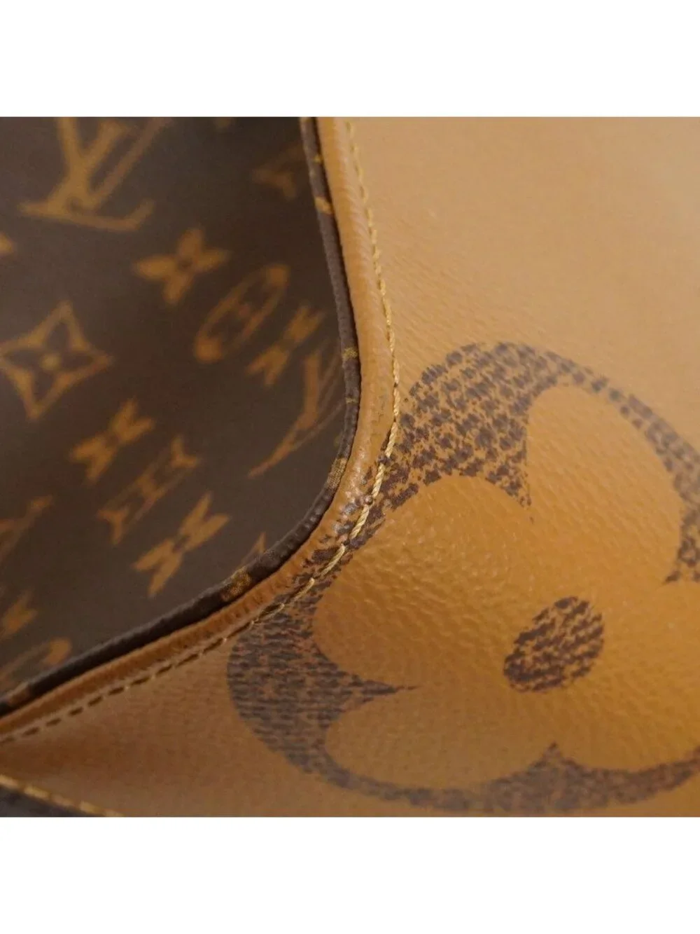 Louis Vuitton Tote Bag Monogram Giant Reverse On The Go MM Brown 2-Way